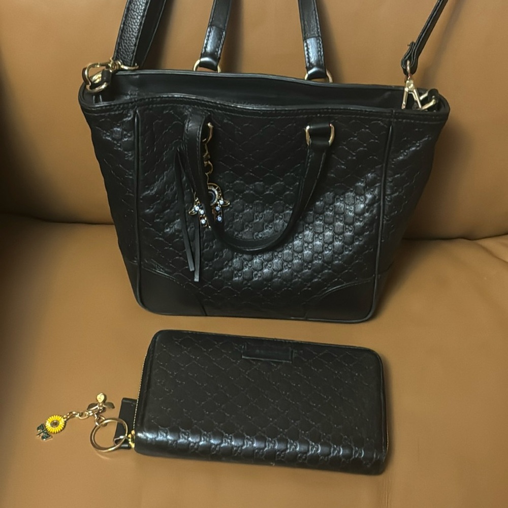 Guccisima Dome Crossbody Strap w/Matching Wallet